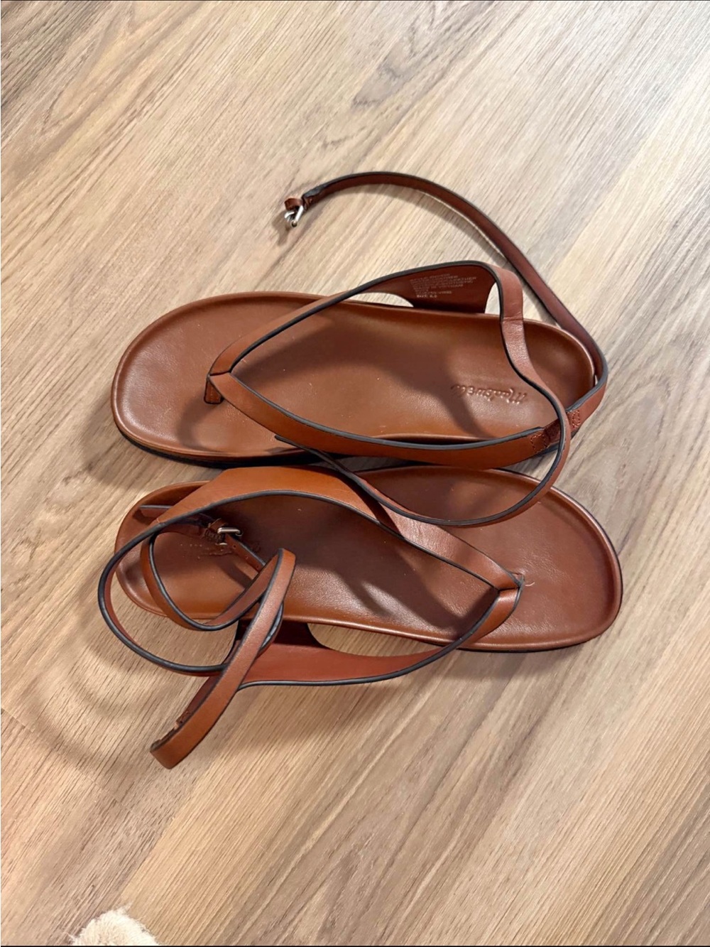 Madewell Brown Leather Wrap Sandals